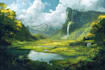 digitally paint fantasy landscape
