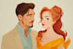 create cartoon disney couple portrait