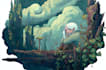 make a fantasy illustration in a definite style