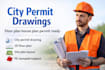 city permit drawing, floor plan, house plan, site plan blueprint