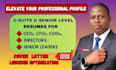 write an ats optimized executive resume for senior leaders