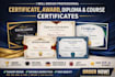 design professional certificate, award, diploma and course certificates