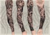 do realism black and grey fullsleeve tattoo design
