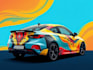 wrap the car wrapping with itasha decal vector design