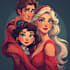 draw romantic couple portrait illustration