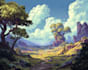 paint cinematic fantasy landscape artwork