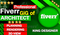 make 2d house plans and convert to 3d  render