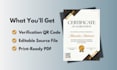 design a professional certificate with verification qr code