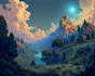 design magical fantasy landscape artwork