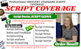 provide script coverage, notes feedback, analysis for script and screenplay