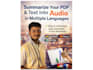 convert PDF video text into summarized audio using natural voice in any language