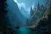 digitally paint fantasy landscape