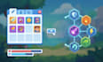 design 2d flat game icons, ui elements, items, and skill art