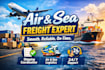 handle customs clearance, booking, and tracking for air and sea shipments