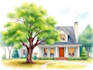 paint a beautiful watercolour illustration