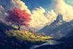 digitally paint fantasy landscape