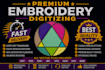 create embroidery digitizing into dst pes emb files