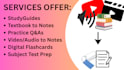 do study guides notes and video or audio transcribing