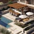 design landscape, terrace, backyard, pool, and patio
