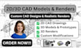 create 2d and 3d cad models and renders using freecad librecad and openscad