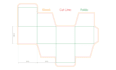 create box dieline, die cut lines and cut lines template