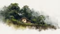 sketch landscape, house or building