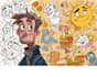 create hand drawn doodle icons, cartoon illustrations
