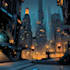 create a cyberpunk futuristic city illustration