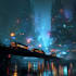 design cyberpunk futuristic city illustration
