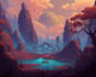 create high resolution fantasy landscape artwork