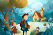 create magical children book illustrations