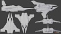create high quality spaceship model, hard surface aircraft, 3d starship model
