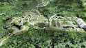 restructure 3d real estate development, render  aerial view, community layout