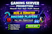 promote your discord gaming server minecraft, rust, dayz, fivem