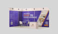 design exhibition booth table cloth and roll up banner