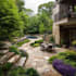 design landscape, terrace, backyard, pool, and patio