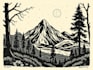 draw linocut illustration for tshirt design