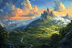digitally paint fantasy landscape