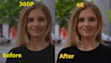 denoise,enhance quality and upscale video upto 4k