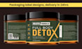 do product packaging, box packaging, label designs, pouch bag, mailerbox in 24hr