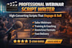 write webinar scripts that convert browsers into buyers, saas webinar scripts