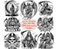 design custom halloween skeleton grim reaper logo