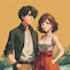 custom anime couple character art