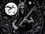 create detailed dark art illustrations for bands and merch