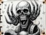 create a horror metal cover illustration with manual drawing