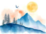create unique watercolor icons and illustrations