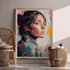 create unique printable digital oil paint abstract wall art design
