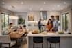 design  kitchen and dinning interior in 3d and render