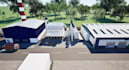 revit3d industrial building,warehouse render,solar panel plan design,real estate