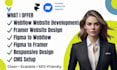 build design clone framer webflow website,figma to webflow cms framer developer